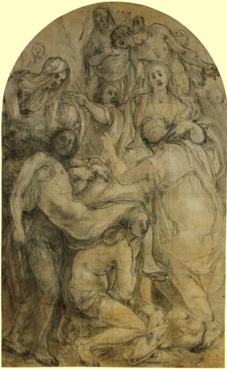 The Deposition, 1524, Jacopo PontormoMedium: chalk,paper