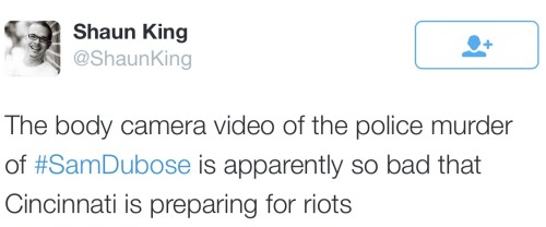 odinsblog:  Another day…and another unarmed black person murdered by the policePlease note that rather than simply prosecute an obvious murderer, the police are preparing for protests that they will escalate into “riots”Tell me more about how there