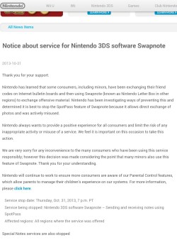 what-the-fuck-is-homestuck:  Not a trick, and definitely not a treat. Nintendo just announced the discontinuation of its popular 3DS messaging system, Swapnote. You can no longer send Swapnotes.  Happy Halloween from Nintendo.   http://www.nintendo.com/wh