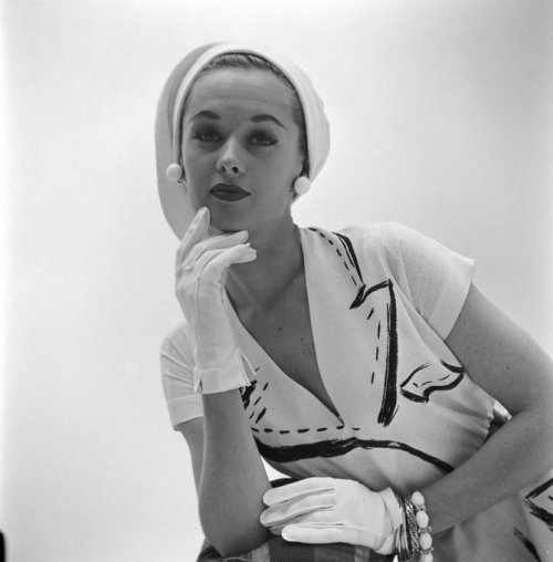 carloskaplan: Tippi Hedren cun vestido trompe-l’oeil (1952)