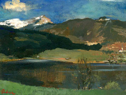 bofransson:  Paul Mat(t)hias Padua - Alpine Landschaft mit See im Vorfrühling 