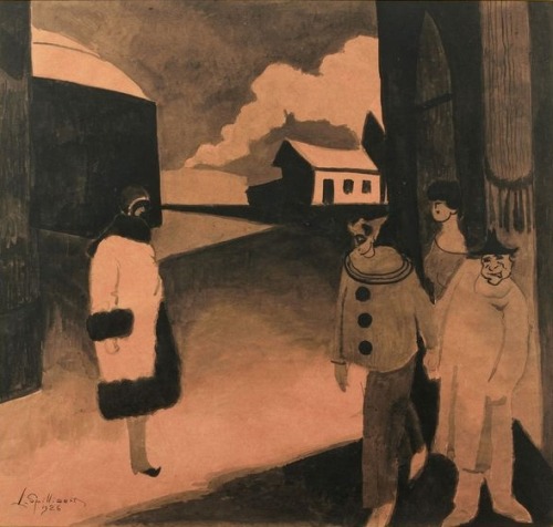 Carnival  -    Léon SpilliaertBelgian  1881-1946- Carnival , 1926  Ink wash and ink on brown paper- 