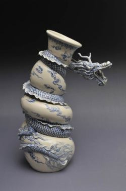 asylum-art:  A Dragon Teapot by Johnson Tsang  Artist Johnson Tsang  has been posting an amazing series of process photos over on his blog that demonstrate how he makes many of his bizarre ceramic creations. One piece that really stood out is called