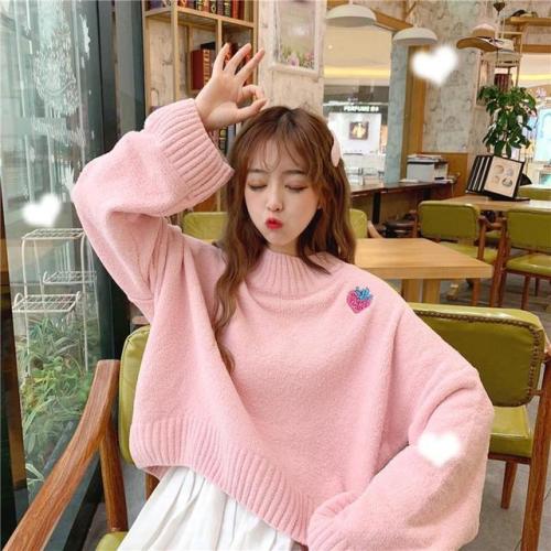 Sweet Strawberry Embroidery Loose Sweater starts at $34.90 ✨✨✨ Lovely, isn’t it? 