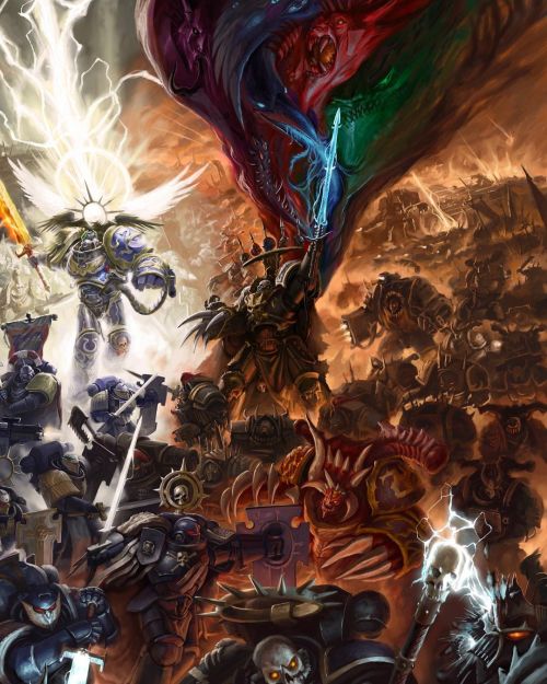 wh40kartwork: Guilliman’s Forces Battle The Black Legion by Kim Chan