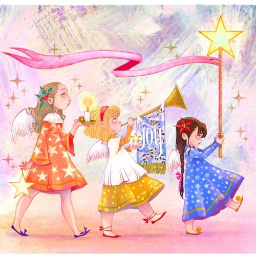 Merry Christmas! this is one of the designs of this year greeting cards I made, Star little angel’s