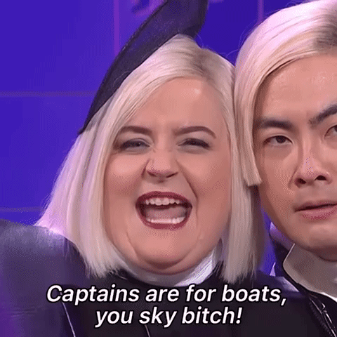 aidy and bowen: Captains are for boats, you sky bitch!
