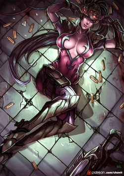 kachimahan:  Widowmaker // OverwatchPose ref : http://sta.sh/0di9t54h2wpCredit pose to Gil ElvgrenPicture name : Lazy days are here again ฯลฯ 1948support me here for more stuff : www.patreon.com/chanit