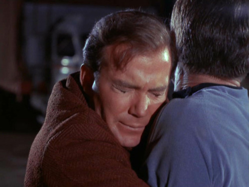 startrekhugs:[Image: A devastated Kirk holds McCoy tightly. From The City on the Edge of Forever. Im