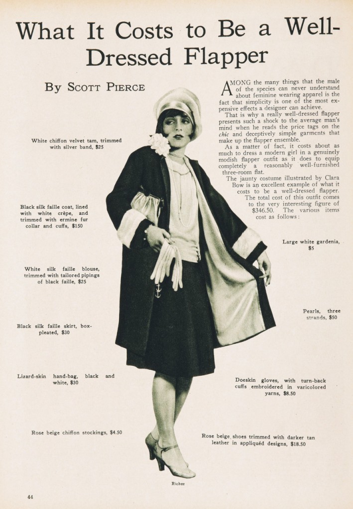 loveinaromanticcity: What it cost to be a well dressed flapper | Clara Bow | 1926