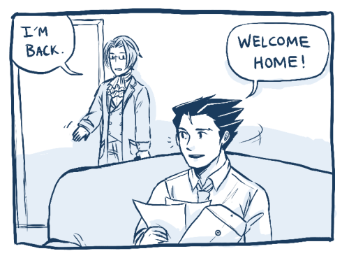 objectionablygaylawyers:  With Miles being a chief prosecutor and all, they don’t get much courtroom action anymore. What nerds.