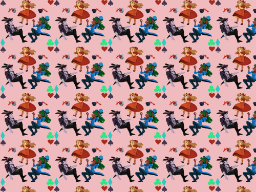 tinyshell:floralmarsupial:FINALLY figured out how to make pattern in photoshop for wallpaper, I&rsqu