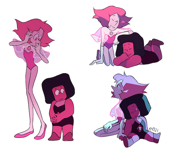 e021:Rhodonite! Also some ideas on what her component gems may look like…I don’t