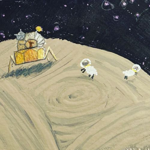 floofs on the moon! finished a client illustration this weekend#illustration #watercolorpainting #