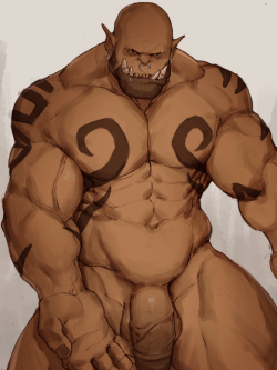 rykerst: colored Garrosh Recently,I’m experimenting to finding my paint style. It is tiring but so fun :) 