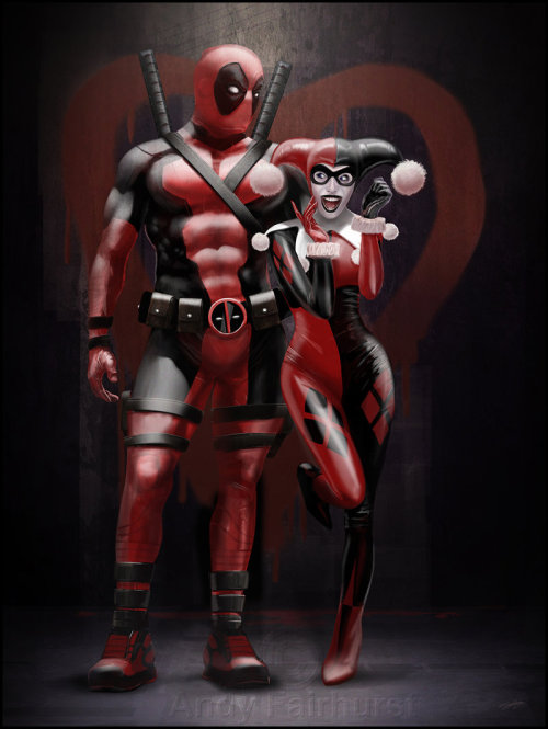 youngjusticer:  A few of Mr. Fairhurst’s best artwork. Harley Quinn, Deadpool, and More, by Andy Fairhurst.