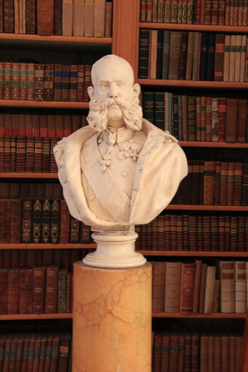 Bust of the Emperor Franz Joseph I of Austria in the library of the Heiligenkreuz Abbey (est. 1133).