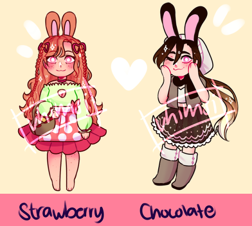 hey y’all!! made some more adoptables :D easter’s comin’ up, so they’re bunny gals!~min. 20 USD each