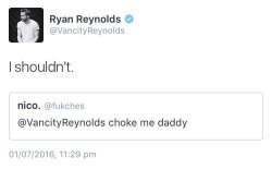 thecommonchick:  most ppl would ignore these tweets but then there’s Ryan Reynolds who encourages it 😂 