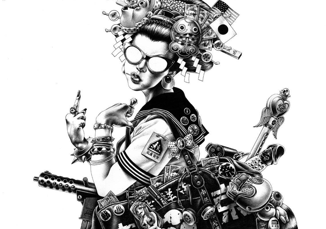 supersonicart:   Shohei Otomo. Illustrations by Shohei Otomo, done with Bic pens:
