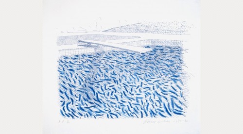 David Hockney, Lithographic Water Made Of Lines And Crayon (Pool II-B), 1978-80