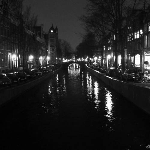 Somewhere in Amsterdam. #canals #amsterdam #bw #photo...