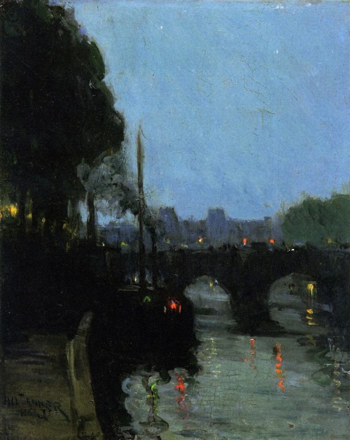 artist-tanner:The Seine - Evening, 1900, Henry Ossawa Tanner