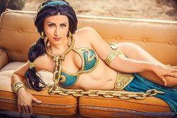 therealcosplayandcomics: All I can say is DAMN!!! 😍 @comictoons babe @elizabethrage as #SlaveJasmine 💙  Pic by @cosplaycorral 📷  #cosplay #amazing #talent #cosplayer #beautiful #awesome #bestoftheday #cartoons #cool #followme #igdaily #igers