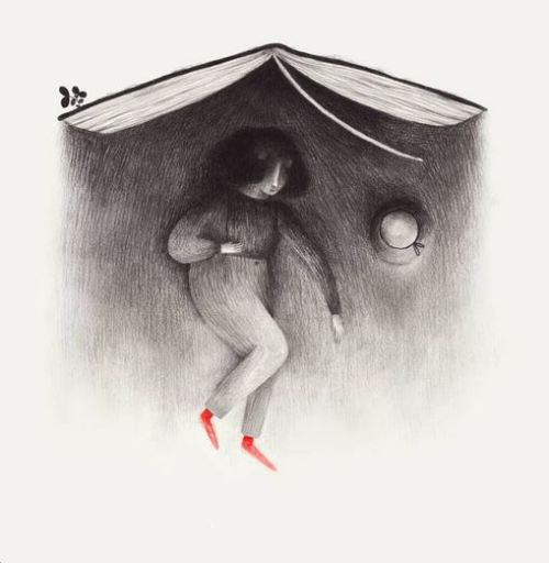 Un libro, un hogar donde refugiarse (ilustración de Alessandra Moscatelli)