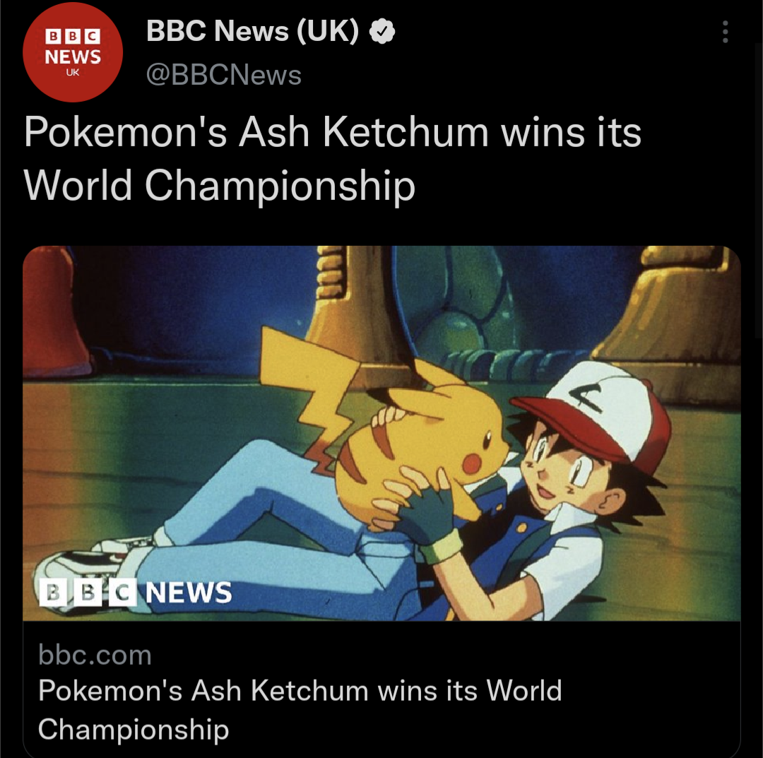 Ash Ketchum Has Won The Masters Eight Tournament And Become World