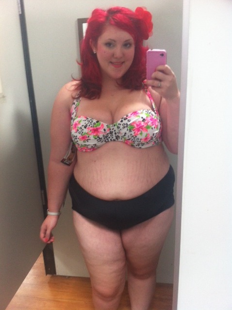 mikalamode:  If only I didn’t already have a bathing suit… If you’re a size 20 or smaller looking for a cheap fatkini, you should check out Walmart. They have some wired tops that go up to a 40D (not that big, I know :/ I’m a DDD but that’s