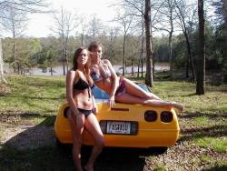 Chicks Posing On Cars