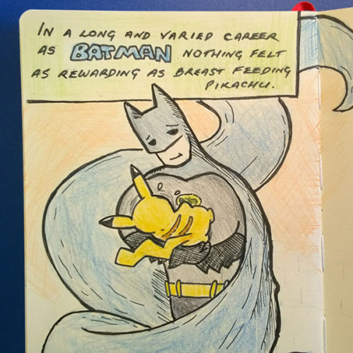 You hadn’t seen a picture of Batman breast feeding Pikachu until you saw this one. You’re welcome.
