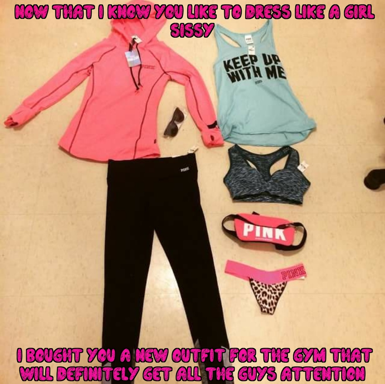 tsissybarbie:  Mmm that cute thong and sports bra will look so good with those yoga