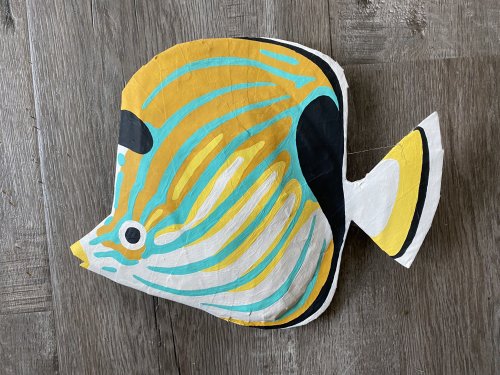 My little papier-mâché butterfly fish for the Oceans &amp; Currents show at @galler