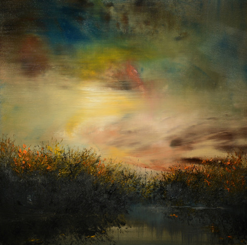 Maurice Sapiro aka Maurice L. Sapiro (American, b. 1932, NJ, USA) - Marsh Pond, 2015  Paintings: Oil
