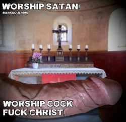 daddyworshiplove: darksoul1895: make me cum for Satan …. WickrMe @ damienman666 more Satanic deeds  here….    