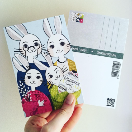 bunny family postcard for @lovepolanddesign