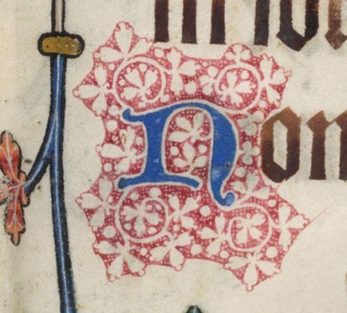 Two Beautifully decorated letters from The Luttrell Psalter -  f198v-199rManuscript produced in Linc