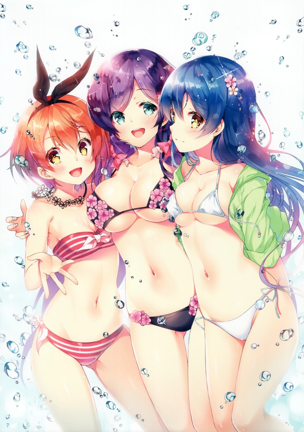 akira-europe:  bikini cleavage hoshizora rin love live! miwabe sakura open shirt