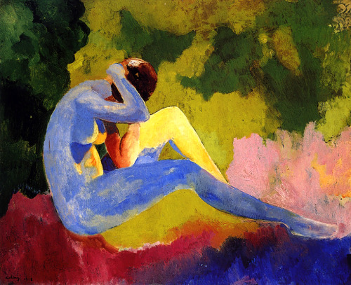 dappledwithshadow: Nude in a LandscapeMoise Kisling1918 Private collection Painting - oil on canvas 