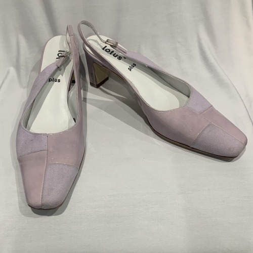 foundondepop:90s vintage Lilac patchwork sling back kitten heels