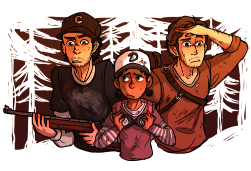 chipchopclipclop: clem roughin it up in the wiLDE RNESS with team scruffymanchildren