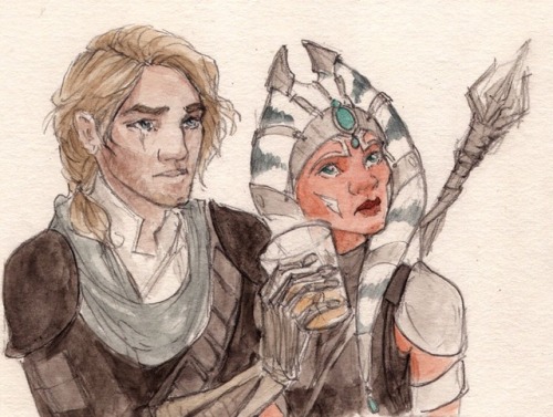 spectral-musette: Anakin and Ahsoka in disguise as bounty hunters for @celebrate-the-clone-wars&lsqu