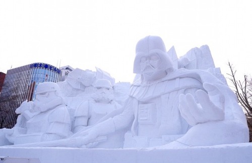 Japanese Army Builds Gigantic Star Wars Snow porn pictures