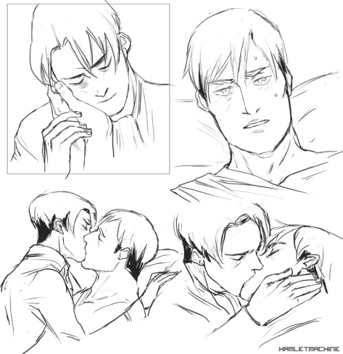 hamletmachine:  Eruri sketches (Maybe the top is a continuation of this one)