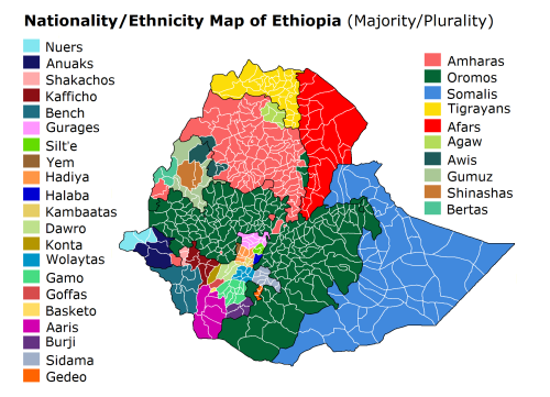 mapsontheweb: Nationality/Ethnicity Map of Ethiopia 