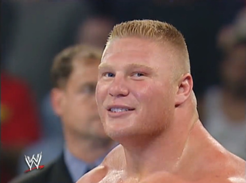 paullondon:  brock lesnar got no damn business having a neck like that but also looking about 6 years old in the face 