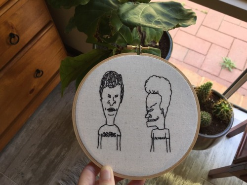 Beavis and Butthead Hoop by @embroiderybyjessi (on Instagram/FB) Head to etsy.com/au/shop/embroidery