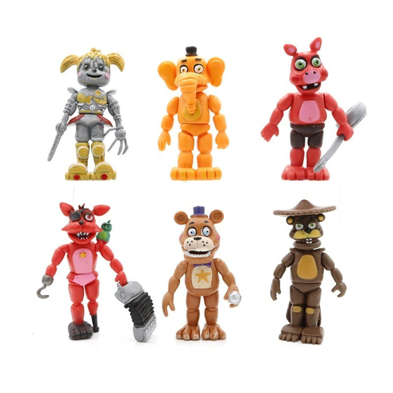 TOY MEXICAN 6 FIGURES FIVE NIGHTS AT FREDDY'S ANIMATRONICS SCRAP TWISTED